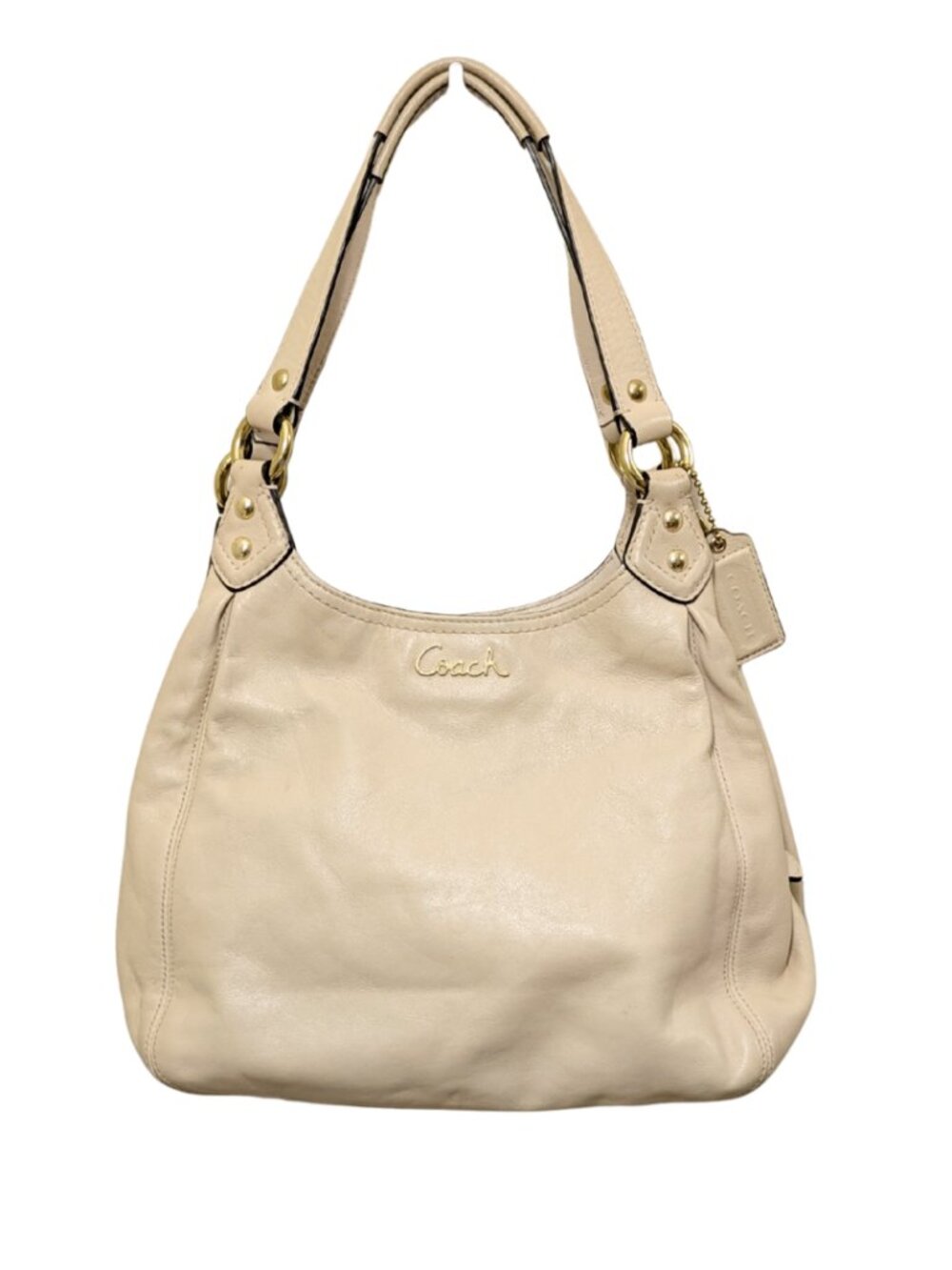 Coach Ashley Hobo Ivory Leather Shoulder Bag